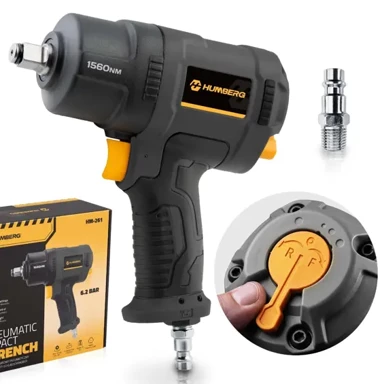 HUMBERG Pneumatski udarni ključ 1/2" 1560 nm – 8500 o/min, twin hammer, 3 razine snage